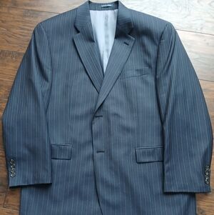 Ralph Lauren Navy Pinstripe Two-Button Suit Jacket